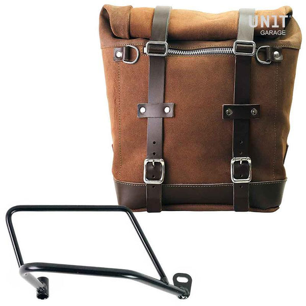 Unit Garage U202+1021DX Waxed suede side pannier Scram 22L-30L + Right Subframe Kawasaki Z650RS - Z900RS