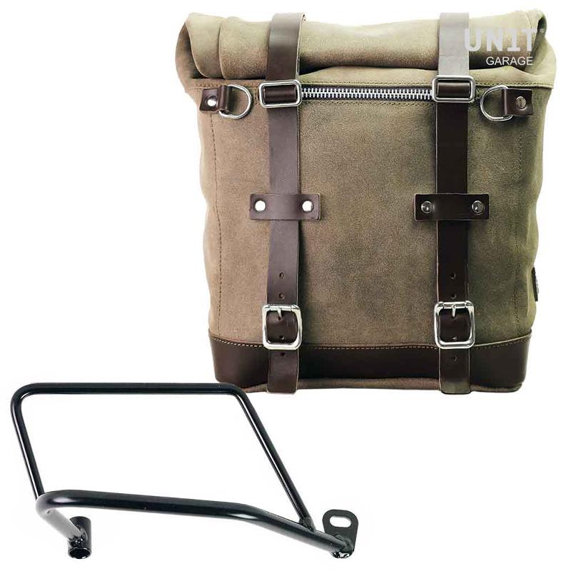 Unit Garage U202+1021DX Waxed suede side pannier Scram 22L-30L + Right Subframe Kawasaki Z650RS - Z900RS