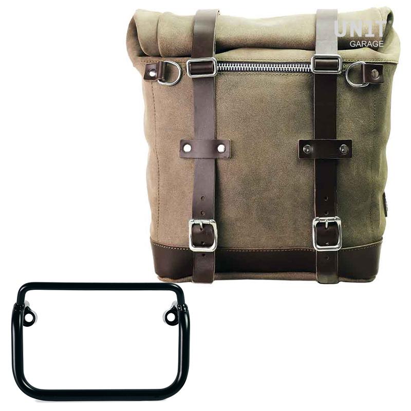 Unit Garage U202+3400 Waxed suede side pannier Scram 22L-30L + Subframe R18 for Straight pipe exhaust