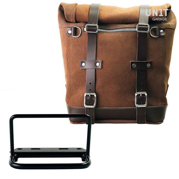 Unit Garage U202+3800 Waxed suede side pannier Scram 22L-30L + Subframe Royal Enfield Bear 650