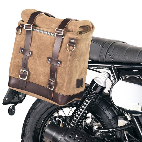Unit Garage U202+3800 Waxed suede side pannier Scram 22L-30L + Subframe Royal Enfield Bear 650