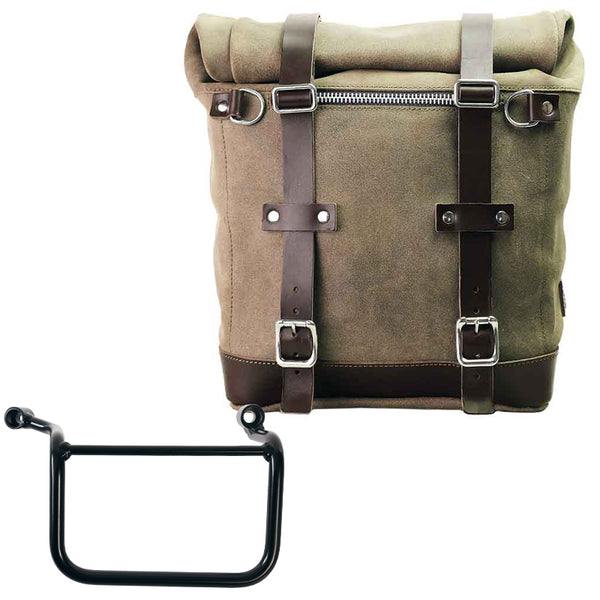Unit Garage U202+3850DX Waxed suede side pannier Scram 22L-30L  + Right Frame Royal Enfield Guerrilla 450