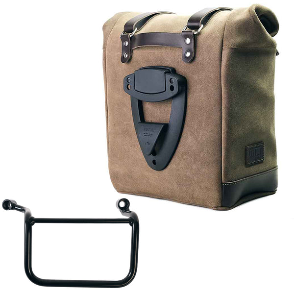 Unit Garage U202+3850DX Waxed suede side pannier Scram 22L-30L  + Right Frame Royal Enfield Guerrilla 450