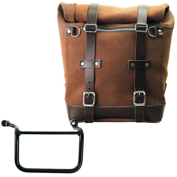Unit Garage U202+3850DX Waxed suede side pannier Scram 22L-30L  + Right Frame Royal Enfield Guerrilla 450