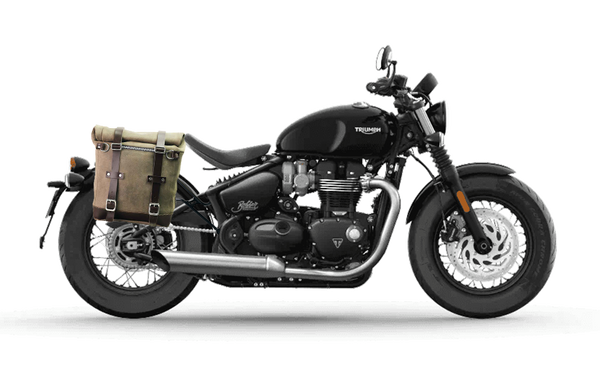 Unit Garage U202+4901DX Waxed suede side pannier Scram 22L-30L  + Right Frame Triumph Bonneville Bobber
