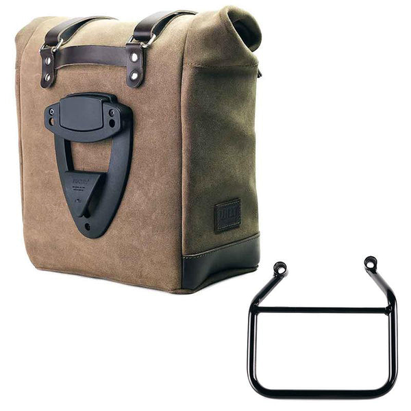 Unit Garage U202+4201SX Waxed suede side pannier Scram 22L-30L  + Left Subframe Triumph Scrambler 400 X