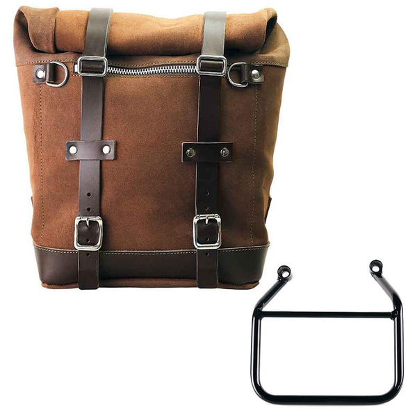 Unit Garage U202+4201SX Waxed suede side pannier Scram 22L-30L  + Left Subframe Triumph Scrambler 400 X