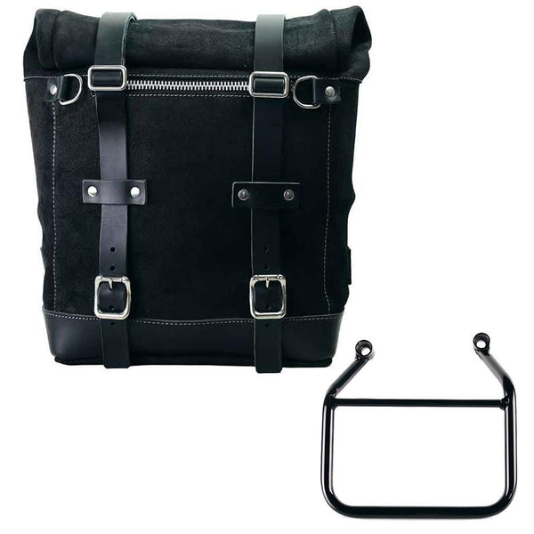 Unit Garage U202+4201SX Waxed suede side pannier Scram 22L-30L  + Left Subframe Triumph Scrambler 400 X
