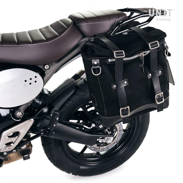 Unit Garage U202+4201SX Waxed suede side pannier Scram 22L-30L  + Left Subframe Triumph Scrambler 400 X