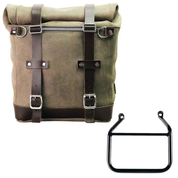 Unit Garage U202+4201SX Waxed suede side pannier Scram 22L-30L  + Left Subframe Triumph Scrambler 400 X