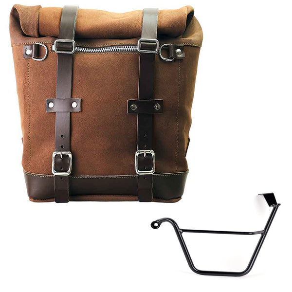Unit Garage U202+3171SX Waxed suede side pannier Scram 22L-30L  + Left Subframe Triumph Street Scrambler 900 (2026 until now)