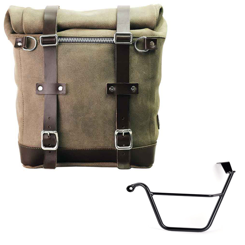 Unit Garage U202+3171SX Waxed suede side pannier Scram 22L-30L  + Left Subframe Triumph Street Scrambler 900 (2026 until now)