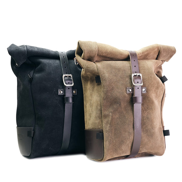 Unit Garage U302 Waxed suede side pannier Pure