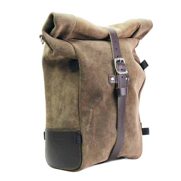 Unit Garage DPS-UGSET-4697 Waxed suede side pannier Pure + Left Frame Moto Guzzi V7