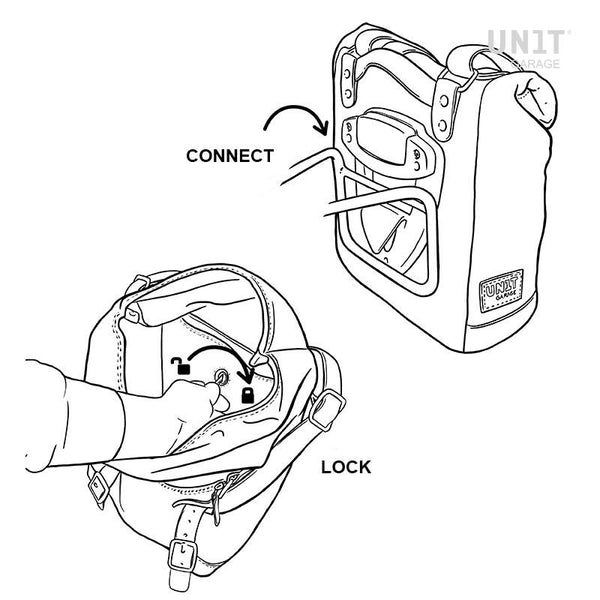 Unit Garage U001+4151DX Canvas side pannier 10L-14L + Right Frame Honda CRF1100L Africa Twin & Adventure Sports (2024 until now)