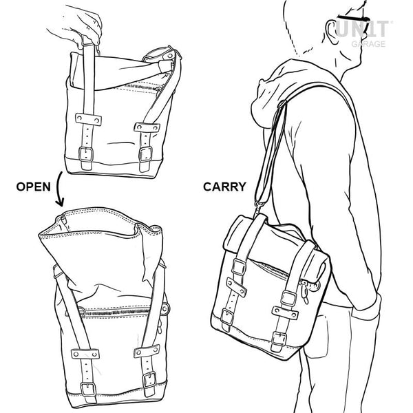 Unit Garage U001+2600SX Side Pannier Canvas + Left Subframe Mash