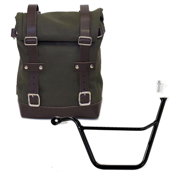 Unit Garage U001+1005SX Side Pannier Canvas 10L-14L + Left Subframe Triumph Scrambler 900 (2006-2017)