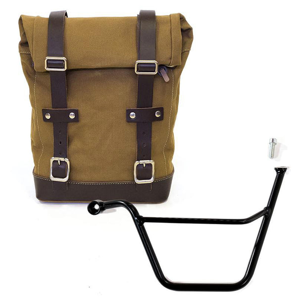Unit Garage U001+1005SX Side Pannier Canvas 10L-14L + Left Subframe Triumph Scrambler 900 (2006-2017)