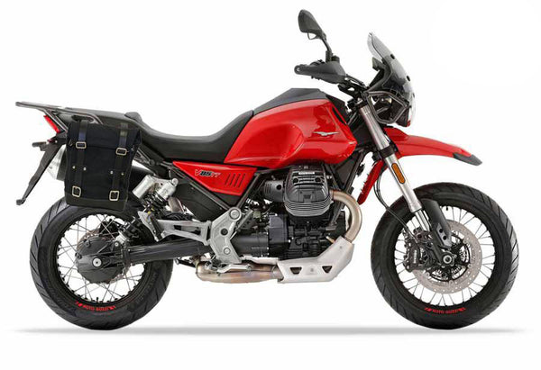 Unit Garage U202+2251DX Waxed suede side pannier Scram 22L-30L + Right Subframe Guzzi V85 TT