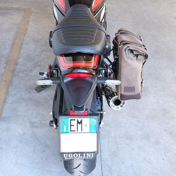 Unit Garage U202+1021DX Waxed suede side pannier Scram 22L-30L + Right Subframe Kawasaki Z650RS - Z900RS