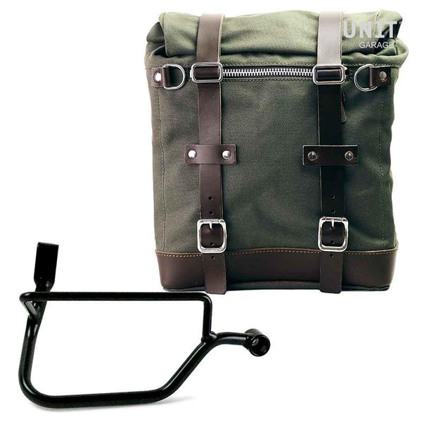 Unit Garage U201+1017DX Canvas Side Pannier Scram 22L-30L + Right Subframe Triumph Street Twin-Speed Twin 900 (2016 until now)