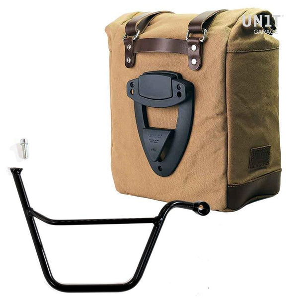 Unit Garage U201+1005DX Canvas Side Pannier Scram 22L-30L + Right Subframe Triumph T100 Bonneville (2001-2016)