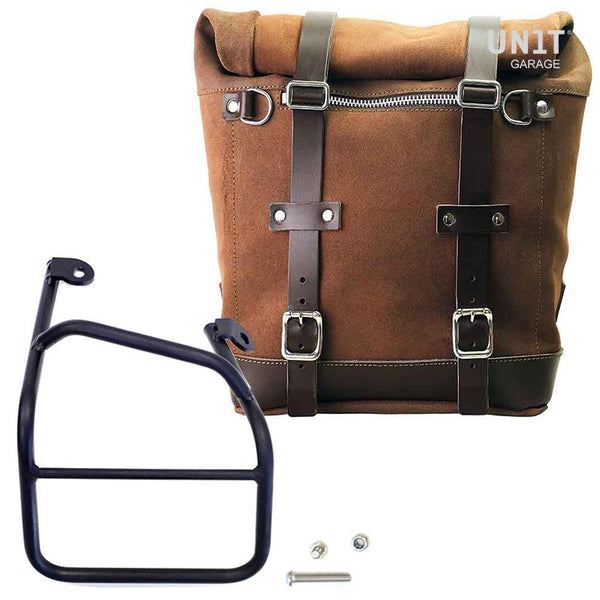 Unit Garage U202+1010DX Waxed suede side pannier Scram 22L-30L + Right Subframe Ducati Scrambler 1100