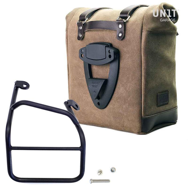 Unit Garage U202+1010DX Waxed suede side pannier Scram 22L-30L + Right Subframe Ducati Scrambler 1100