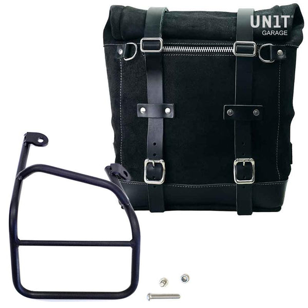 Unit Garage U202+1010DX Waxed suede side pannier Scram 22L-30L + Right Subframe Ducati Scrambler 1100