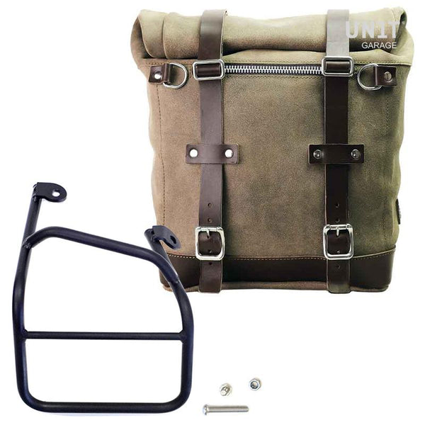 Unit Garage U202+1010DX Waxed suede side pannier Scram 22L-30L + Right Subframe Ducati Scrambler 1100