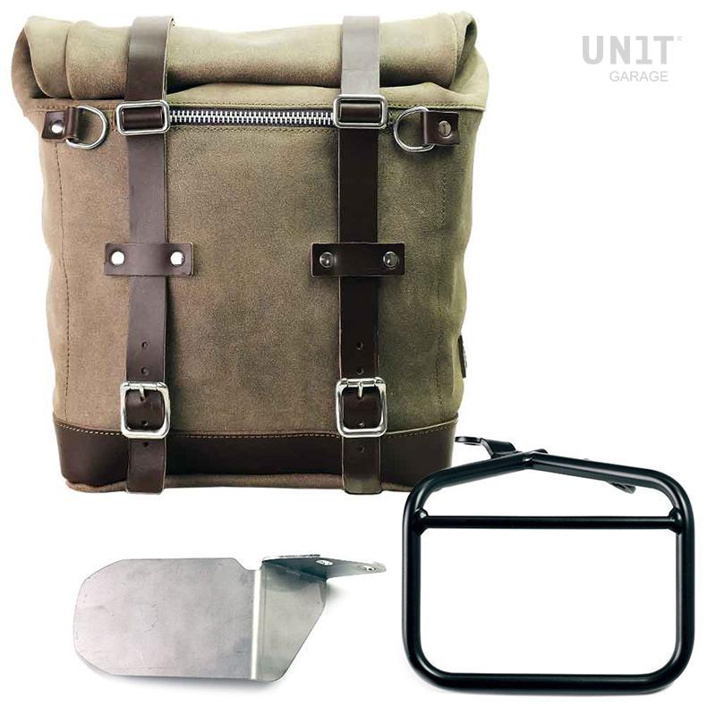 Unit Garage U202+1007DX Waxed suede side pannier Scram 22L-30L + Right subframe Ducati Scrambler