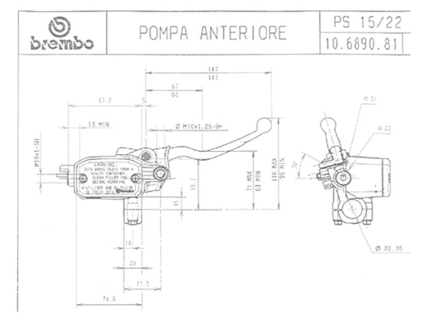 BREMBO 10689081 reference image; supplied item follows listed SKU and specifications