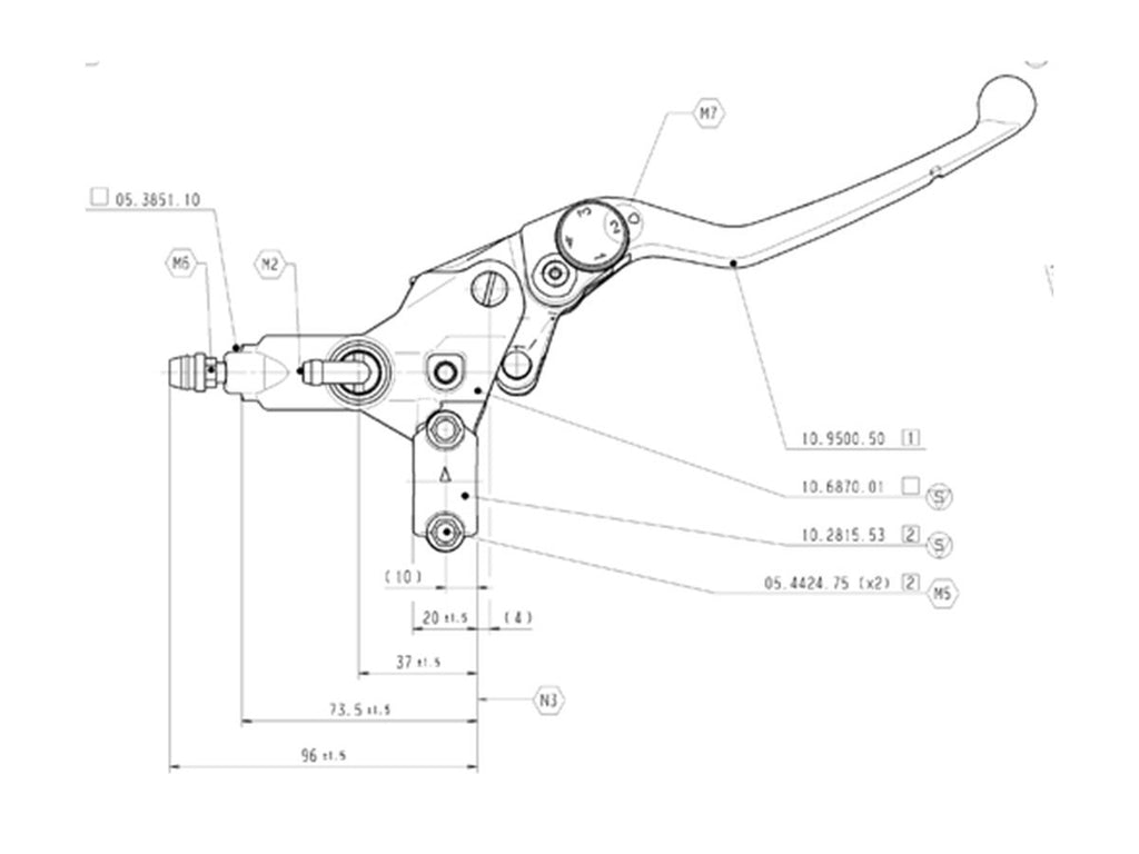BREMBO PSC16 Axial Front Brake Master Cylinder – 10977010 reference image
