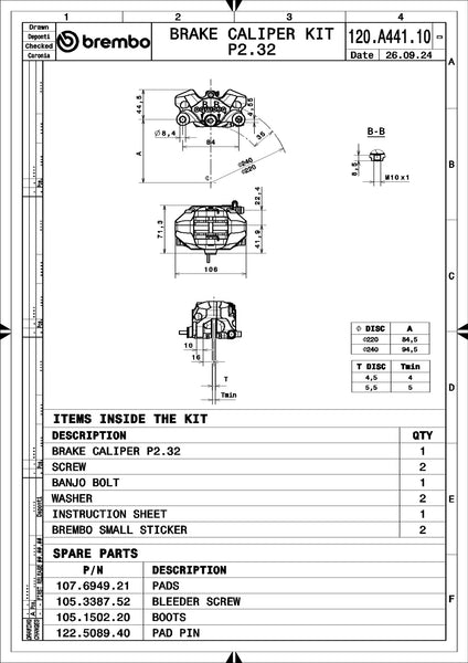 BREMBO 120A44110 official product image 4