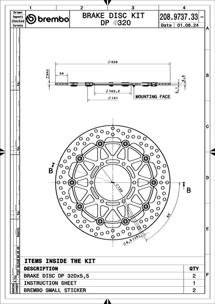 Brembo SuperSport brake disc pair 208973733 – view 4
