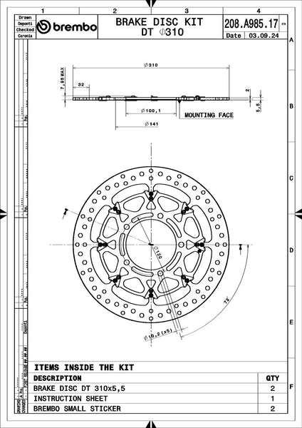 BREMBO 208A98517 official product image 4