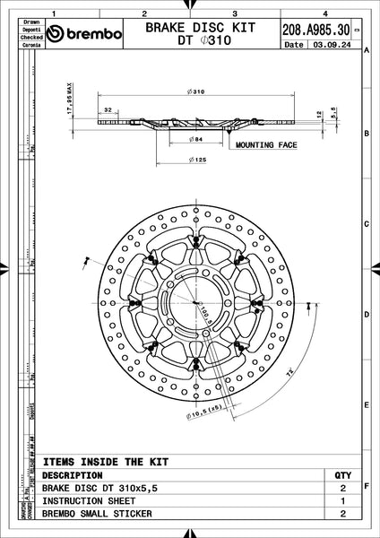 BREMBO 208A98530 official product image 4