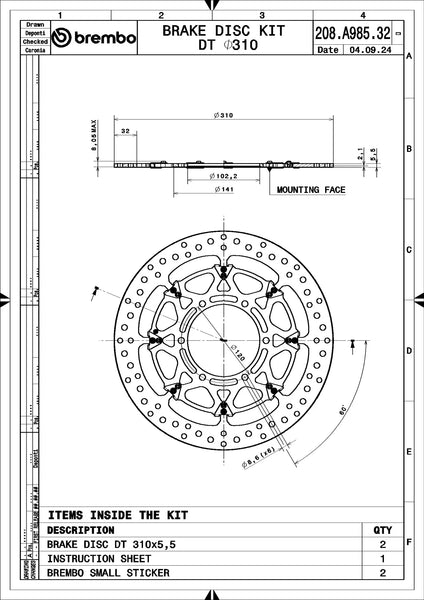BREMBO 208A98532 official product image 4