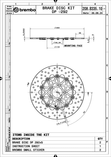 BREMBO 208B33510 official product image 4