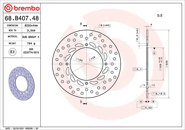 BREMBO 68B40748 official product image 2
