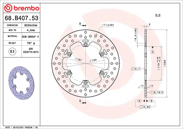 BREMBO 68B40753 official product image 2