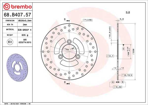 BREMBO 68B40757 official product image 2