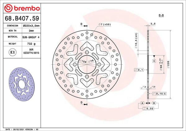 BREMBO 68B40759 official product image 2