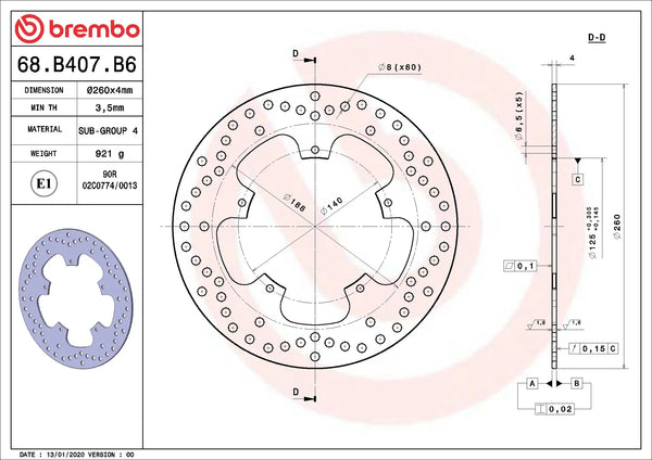 BREMBO 68B407B6 official product image 2