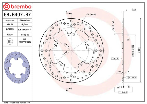 BREMBO 68B407B7 official product image 2