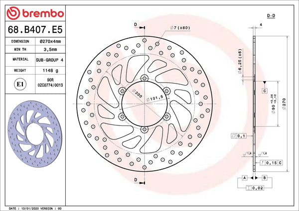 BREMBO 68B407E5 official product image 2