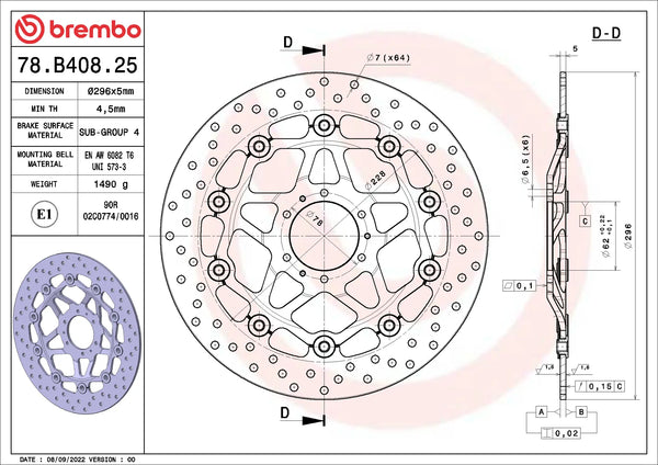 BREMBO 78B40825 official product image 2