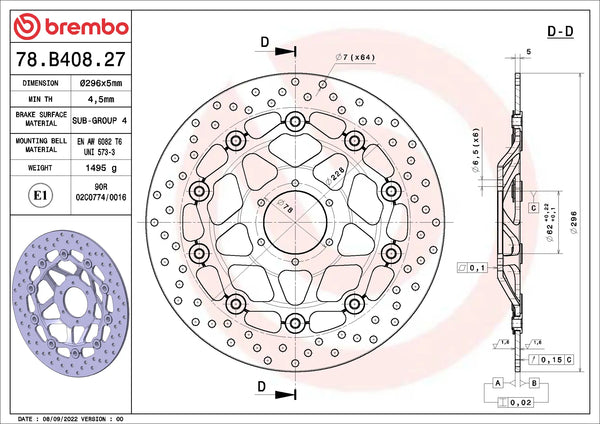 BREMBO 78B40827 official product image 2