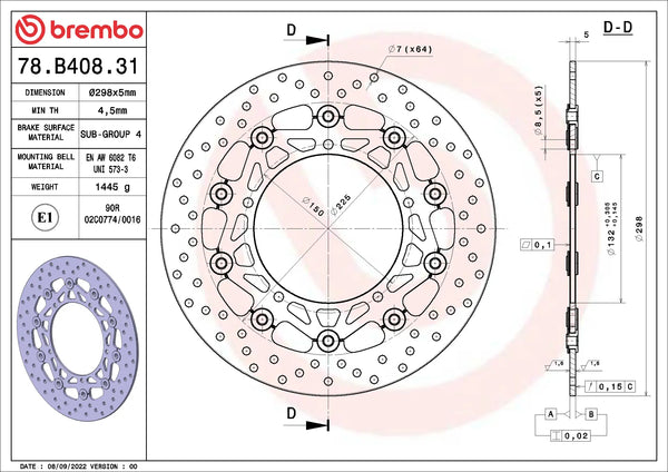 BREMBO 78B40831 official product image 2
