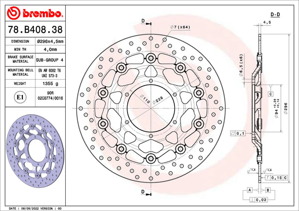 BREMBO 78B40838 official product image 2
